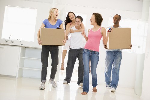 Boxes and furniture stored securely in a Romford storage unit