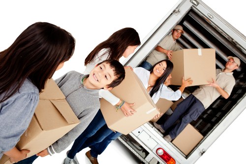 Household storage space in Romford with neatly arranged boxes