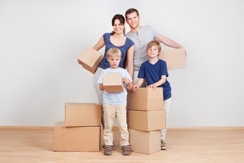 Boxes and furniture prepared for small removals in Romford