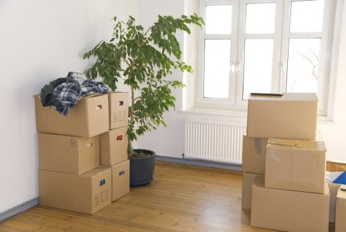Moving van and apartment relocation setup for flat removals in Romford
