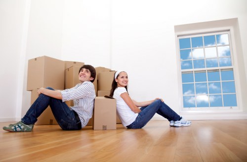 Packed boxes and moving supplies for flat removals in Romford